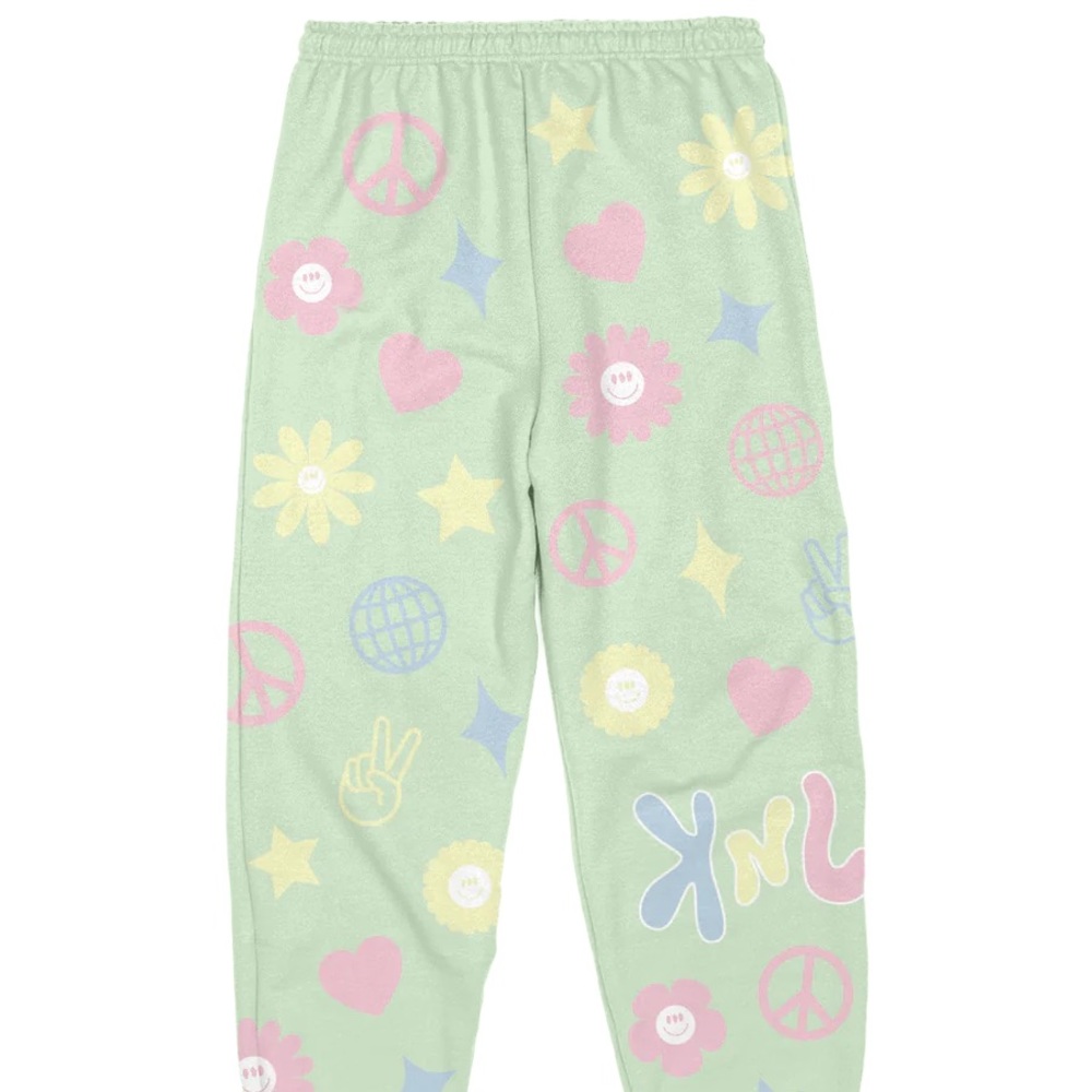 NEW!! KNJ Peace Out Light Green Sweatpants official